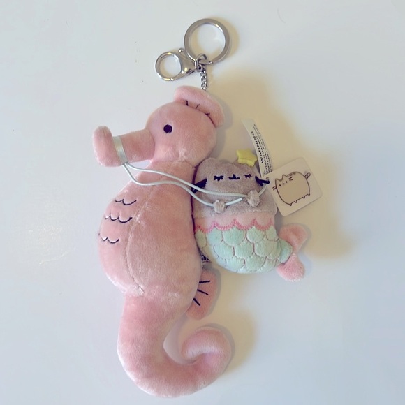 Pusheen Accessories - Pusheen the Cat backpack & key chain CharmNew,Seahorse &Mermaid Pusheen 🥰Fun!